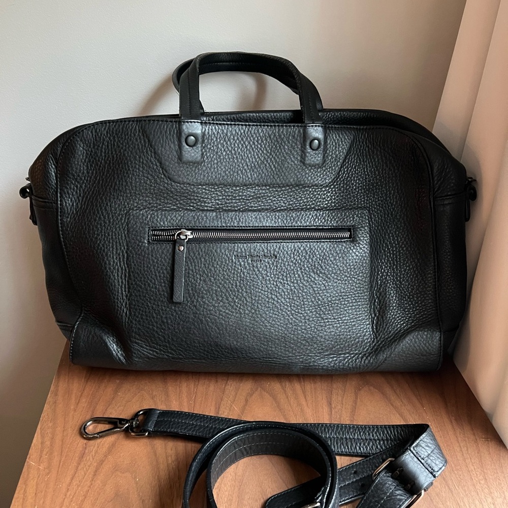Maison Martin Margiela Black Leather Duffel Bag ghost briefcase